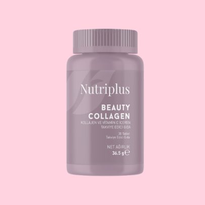 Beauty Collagen tablete su dodatak ishrani sa mešavinom hidrolizata goveđeg kolagena tipa 1 i 3 (1000 mg po jednoj tableti) i vitamina C, namenjen koži.